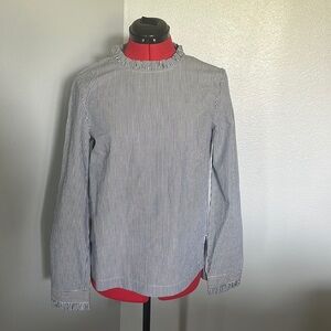 H&M blue and white striped blouse